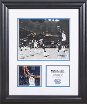 Michael Jordan Signed "Game Winning Shot" BW 8x10 Photograph Famed Collage (UDA)